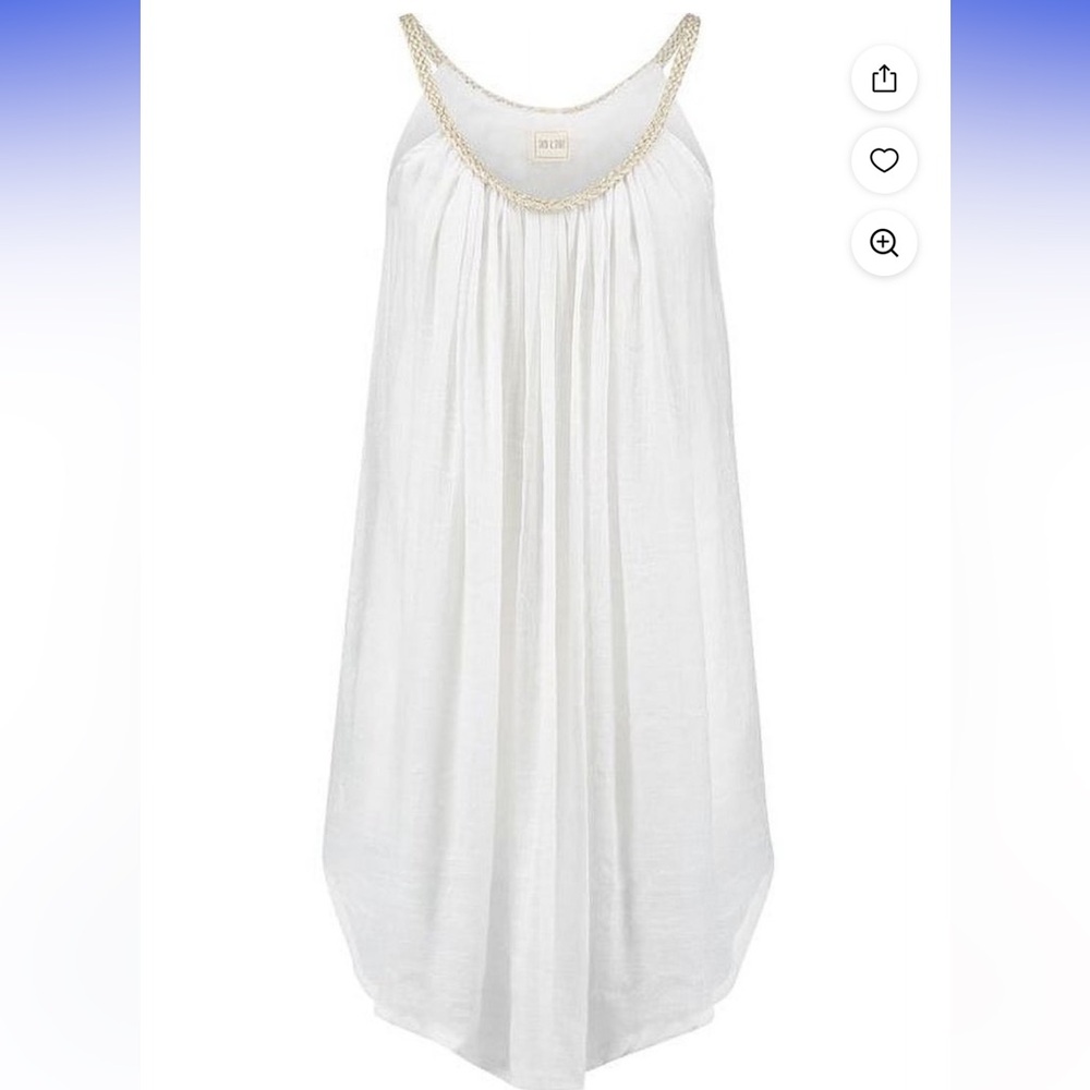 Sand & Spirit Crinkle Tunic Dress with Braided Straps Cobalt Large New With Tags